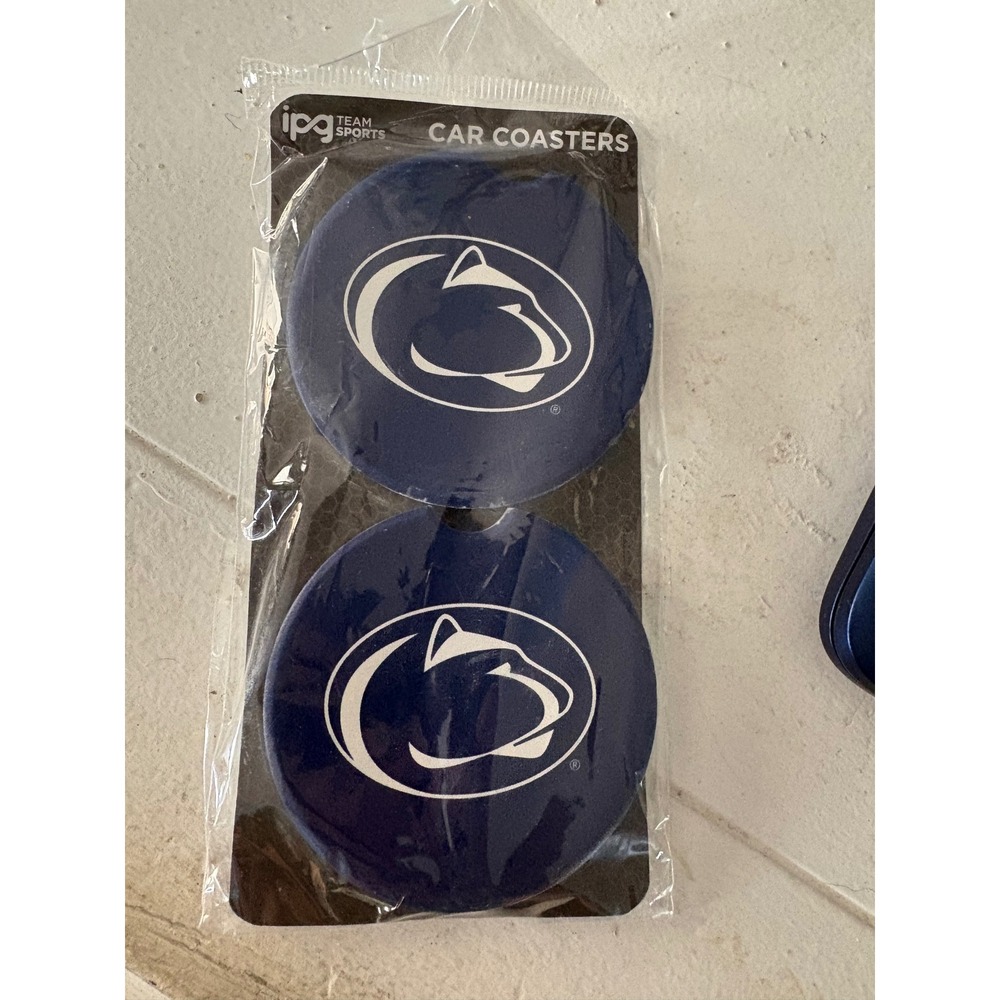 Penn State Nittany Lions Car Coasters Set of 2 Navy Team Sports NCAA